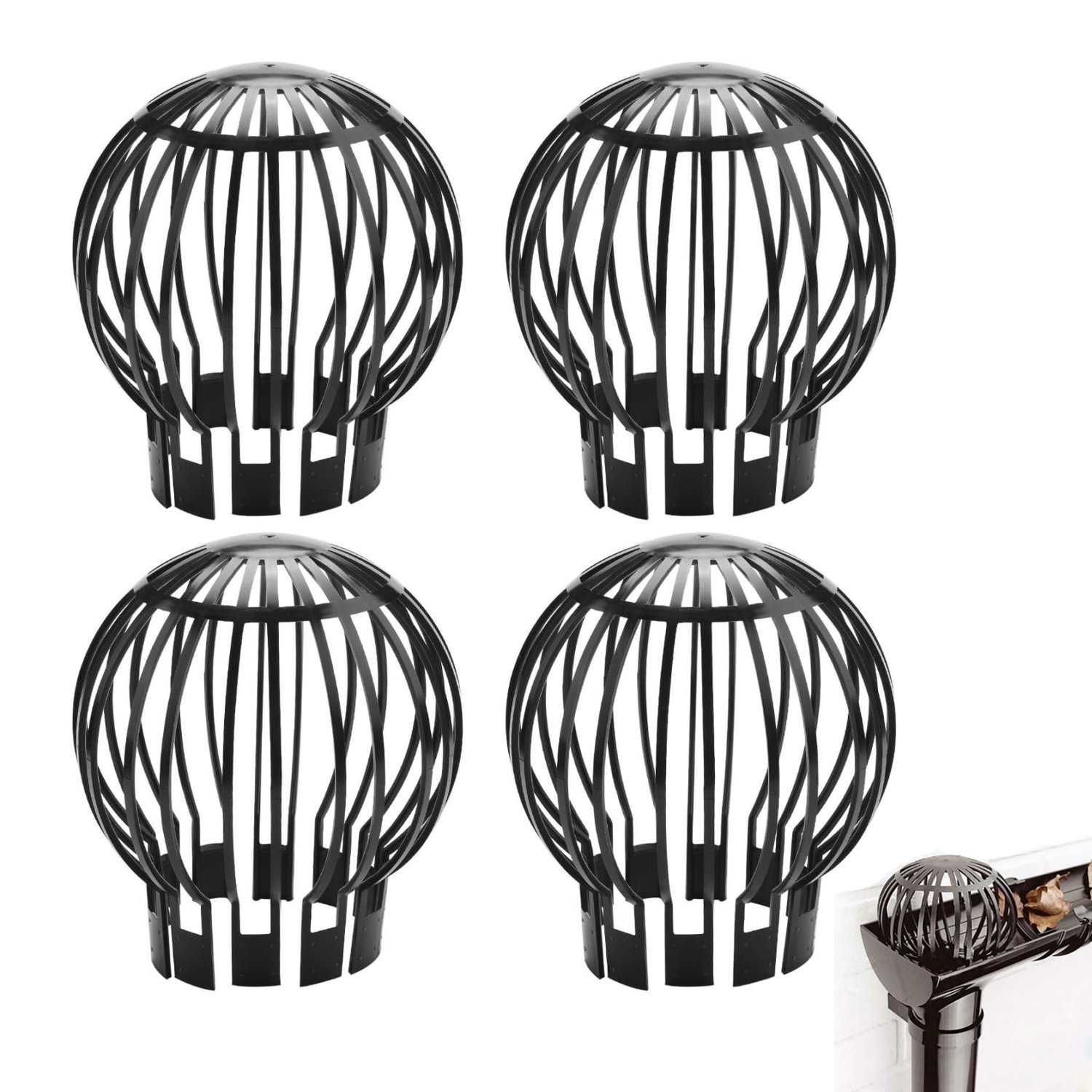 AWAOVV 4Pcs Gutter Guard Downspout Filter, product photo
