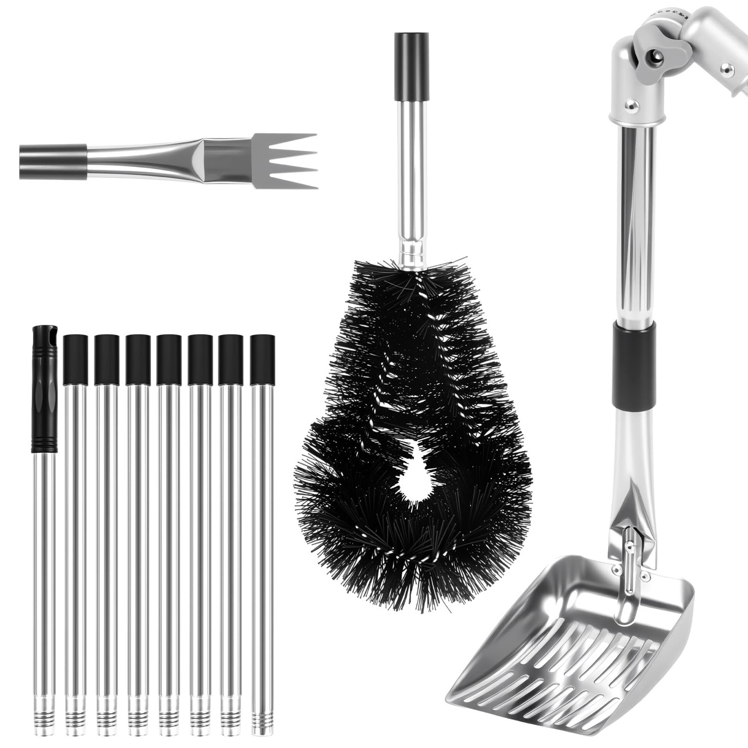 AWKAQUN Gutter Cleaning Brush Kit, product photo
