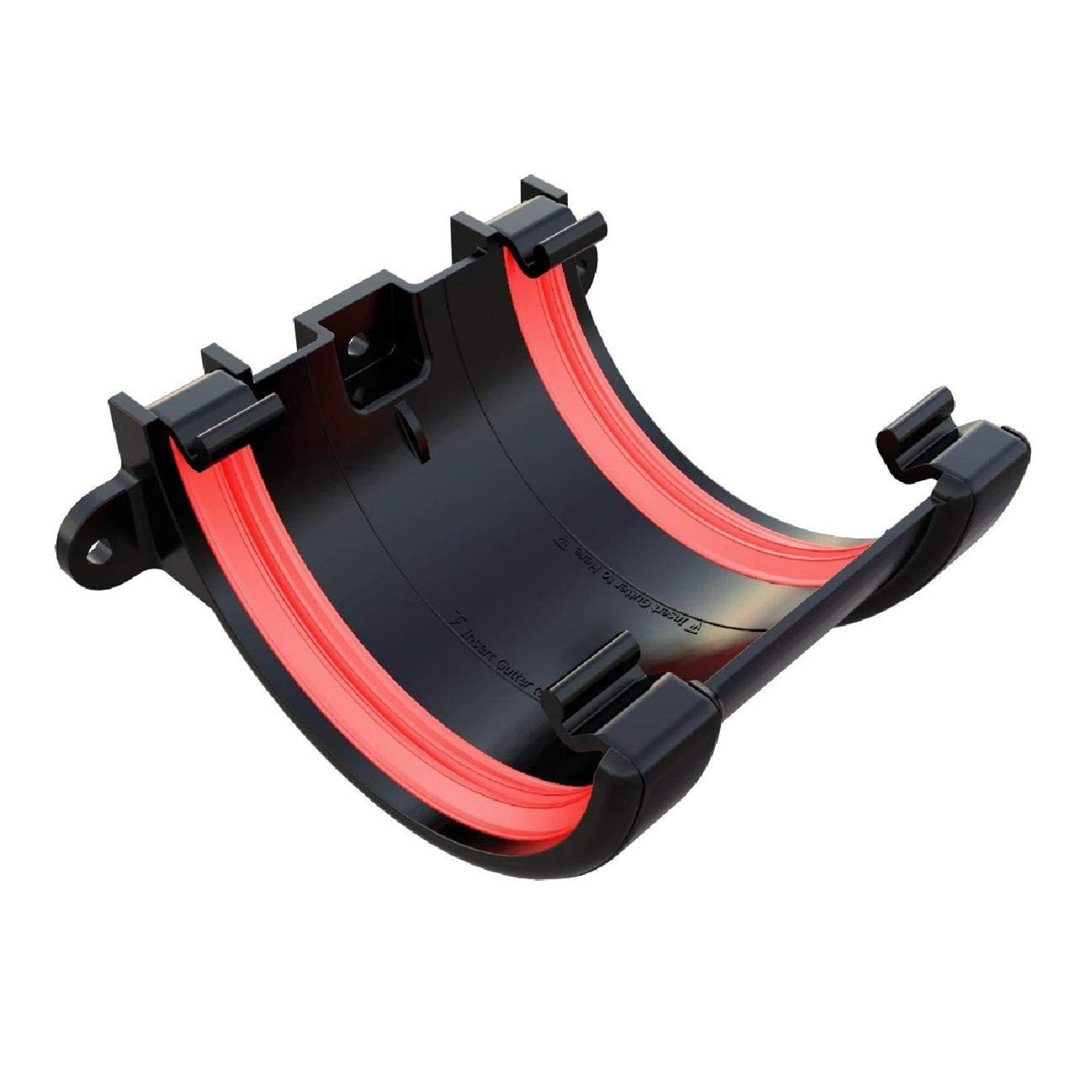 Freeflow Black Round Gutter Union Joint 112mm Freeflow Rainwater System with Rubber Seal, product photo