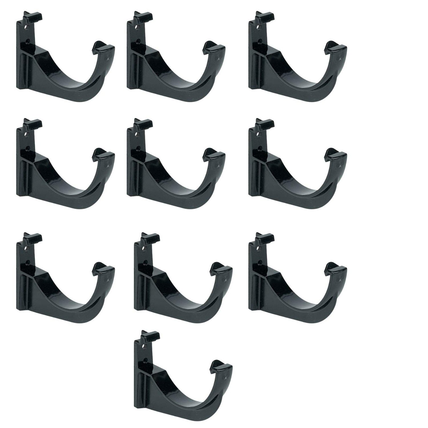 FloPlast 112mm Half Round Fascia Gutter Bracket, Black, Bag of 10, product photo