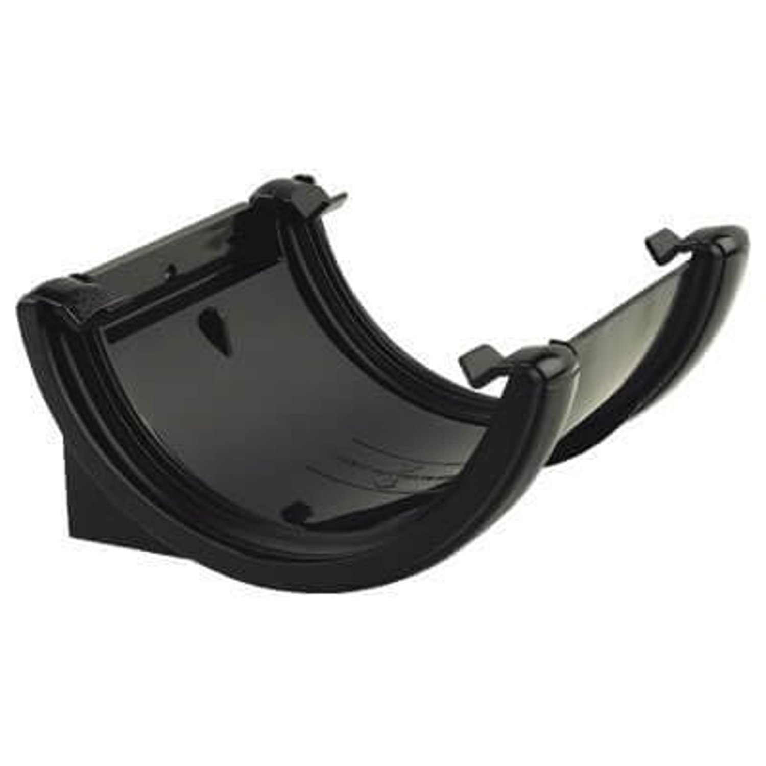 FloPlast 112mm Half Round Fascia Gutter Union Bracket, Black, product photo