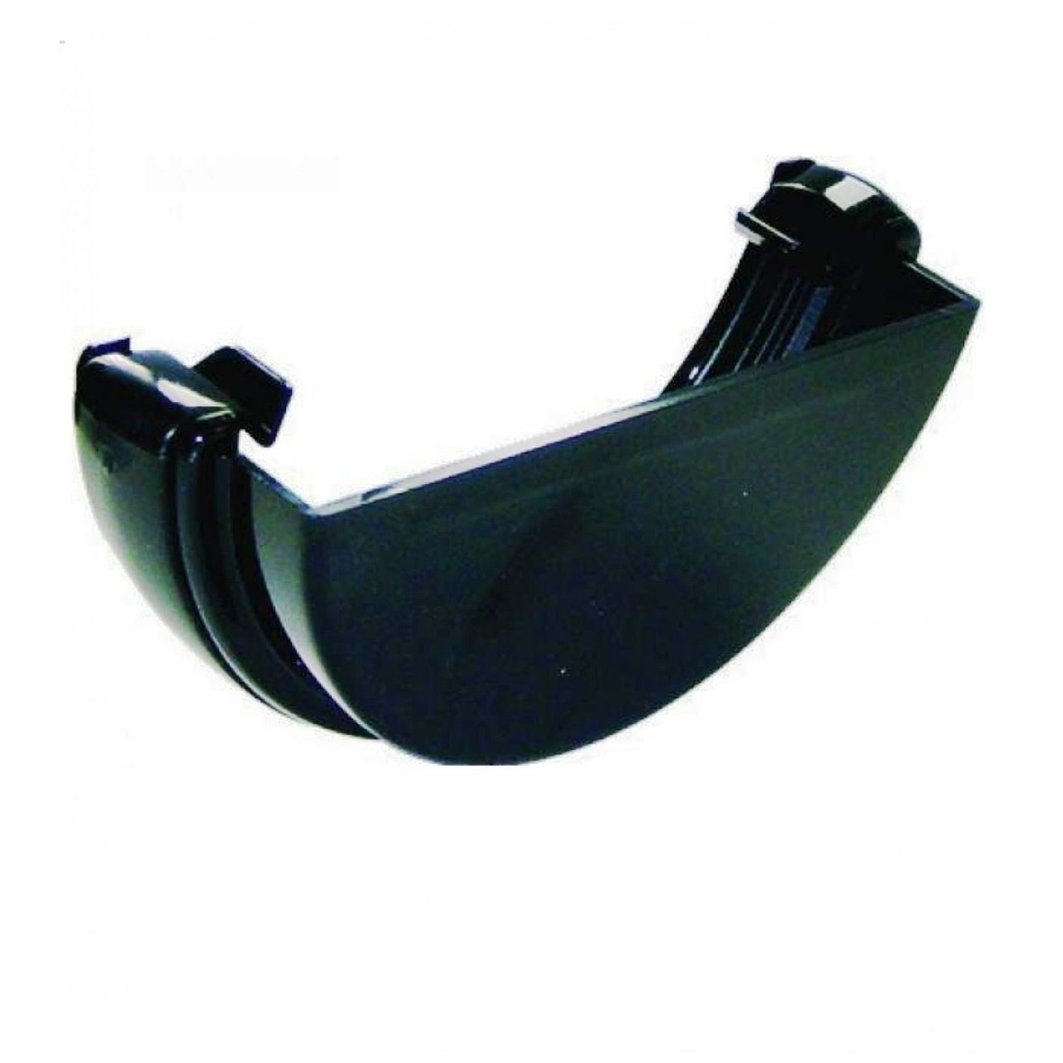 FloPlast 112mm Half Round Gutter External Stop End, Black, product photo