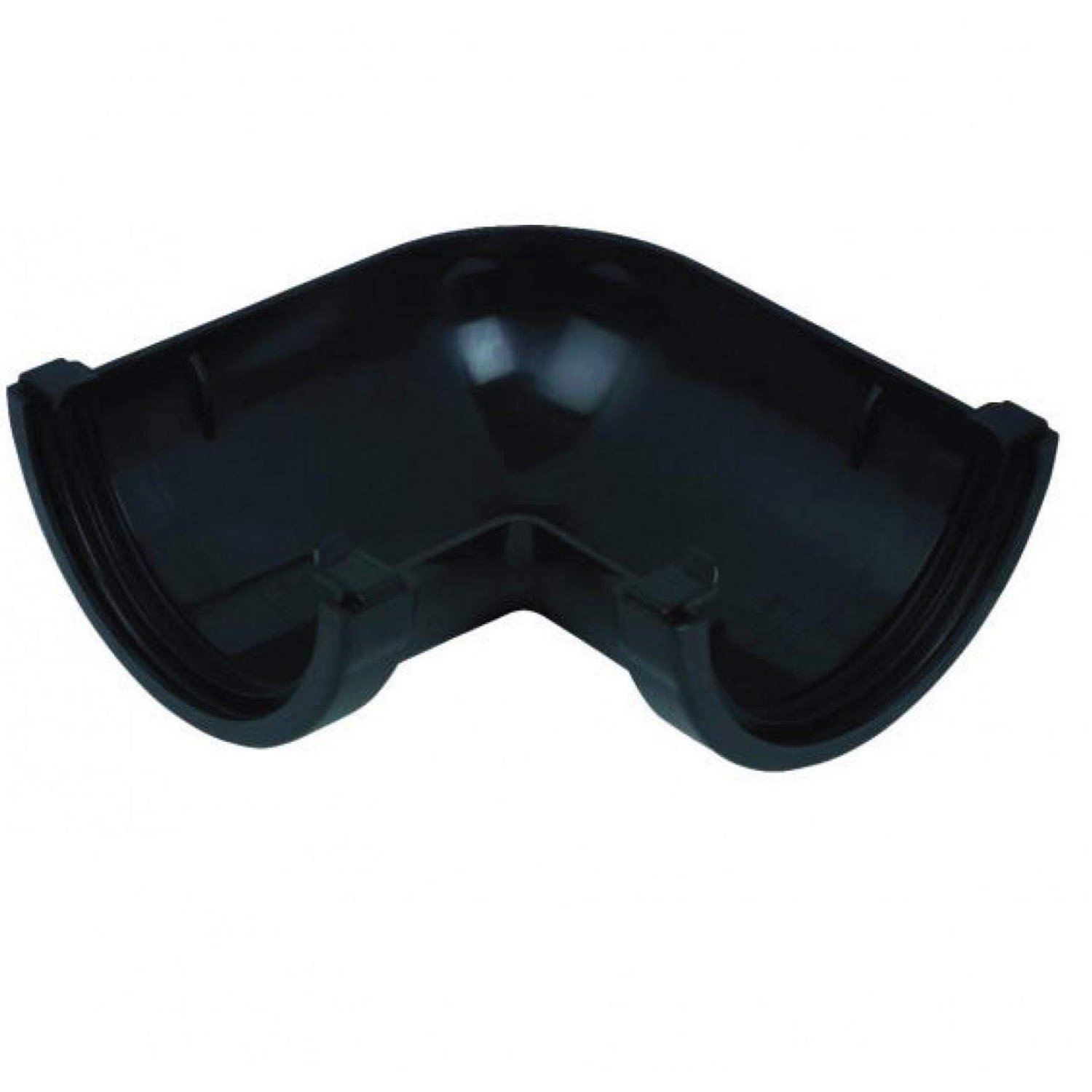 FloPlast 112mm Round Gutter Pipe 90 Degree Angle, product photo