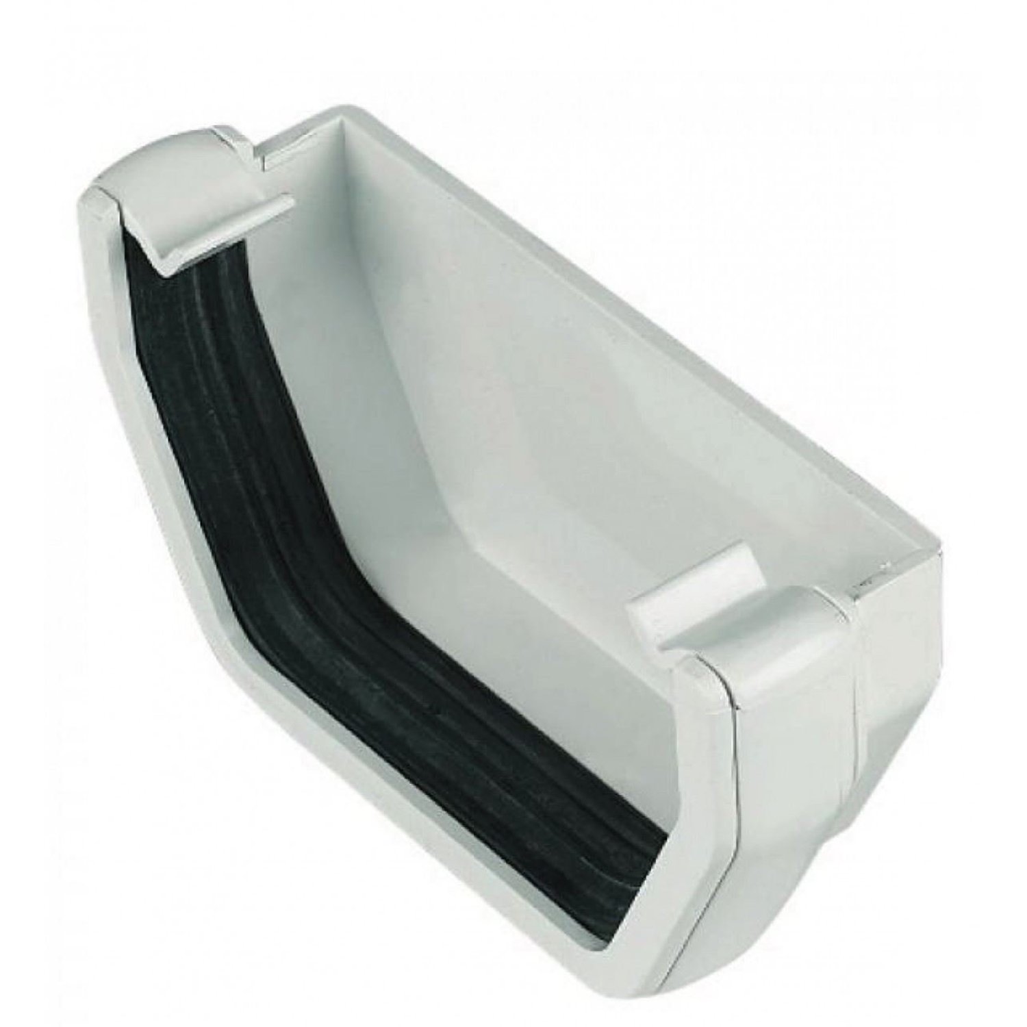 FloPlast 114mm Square Gutter External Stop End, product photo