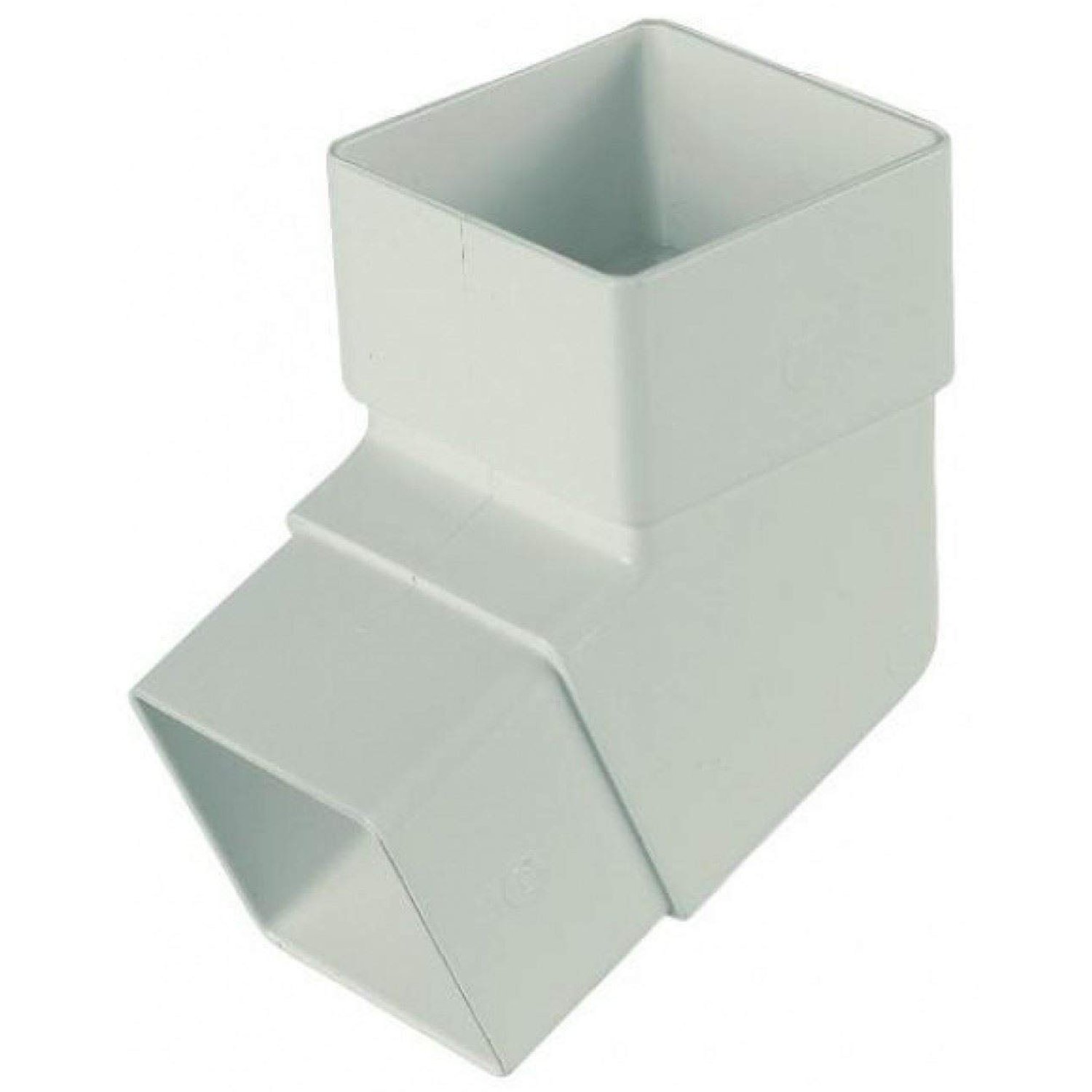 FloPlast 65mm Square Downpipe 112.5 Degree Offset Bend, White, Pack of 2, product photo