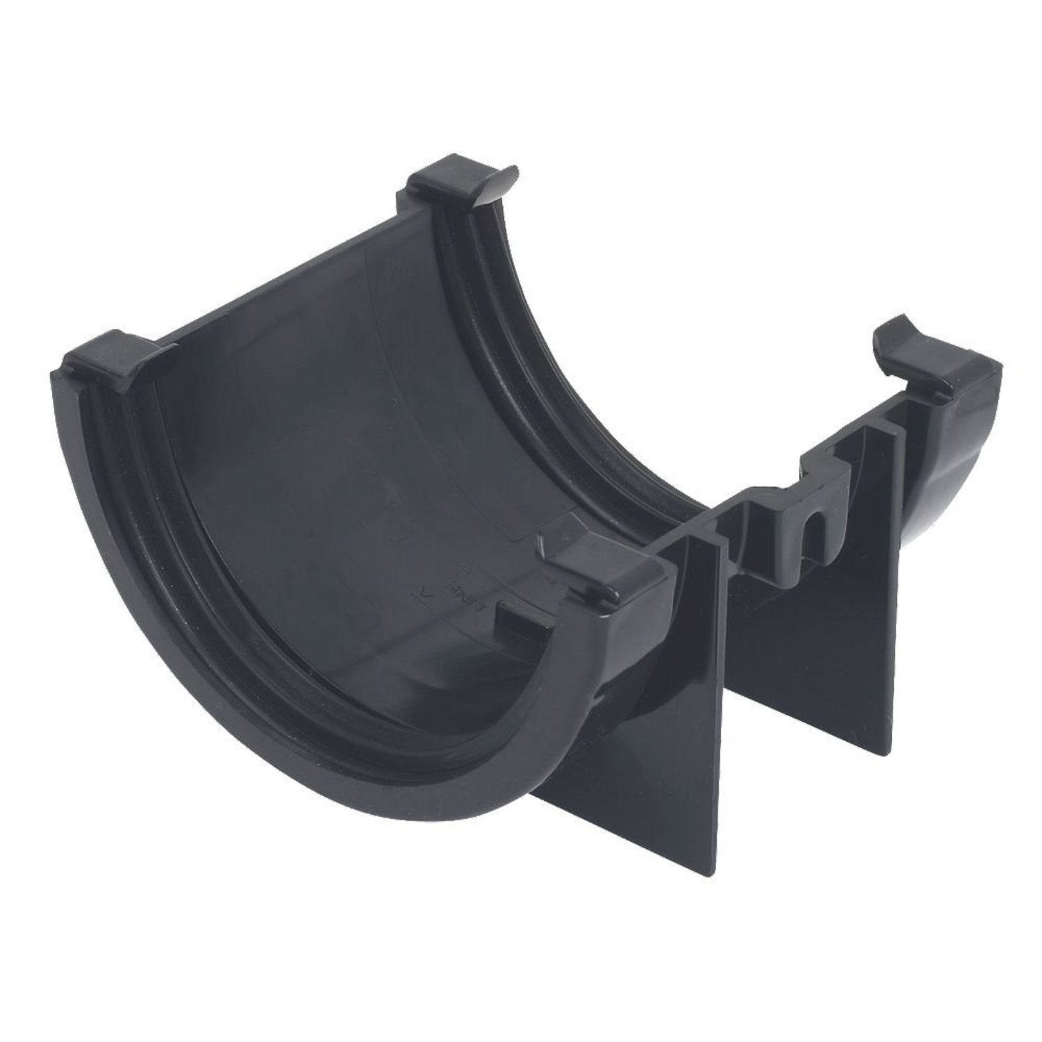 FloPlast 76mm Black Union Joint Bracket Miniflo Guttering for Shed, product photo