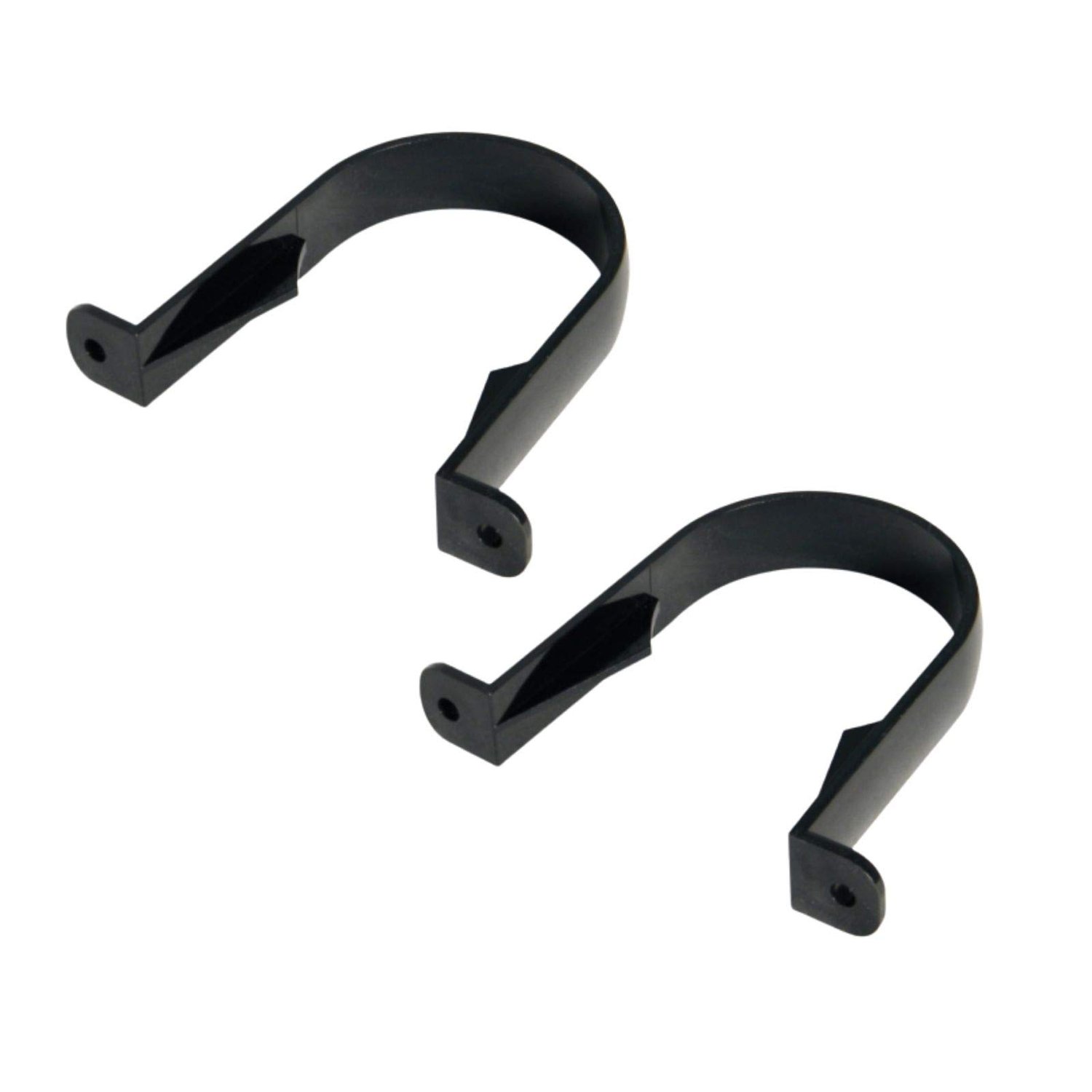 FloPlast Black 68mm Round Gutter Pipe Clip, Black, Bag of 2, product photo