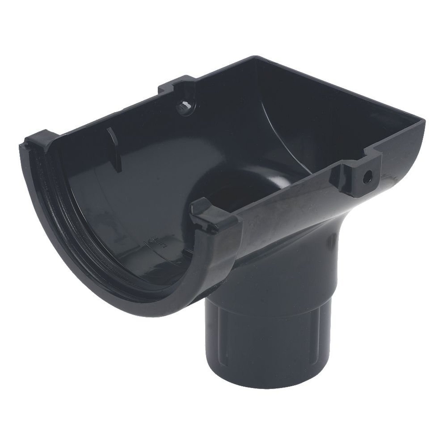 FloPlast Black 76mm Stopend Outlet for 50mm Downpipes, product photo