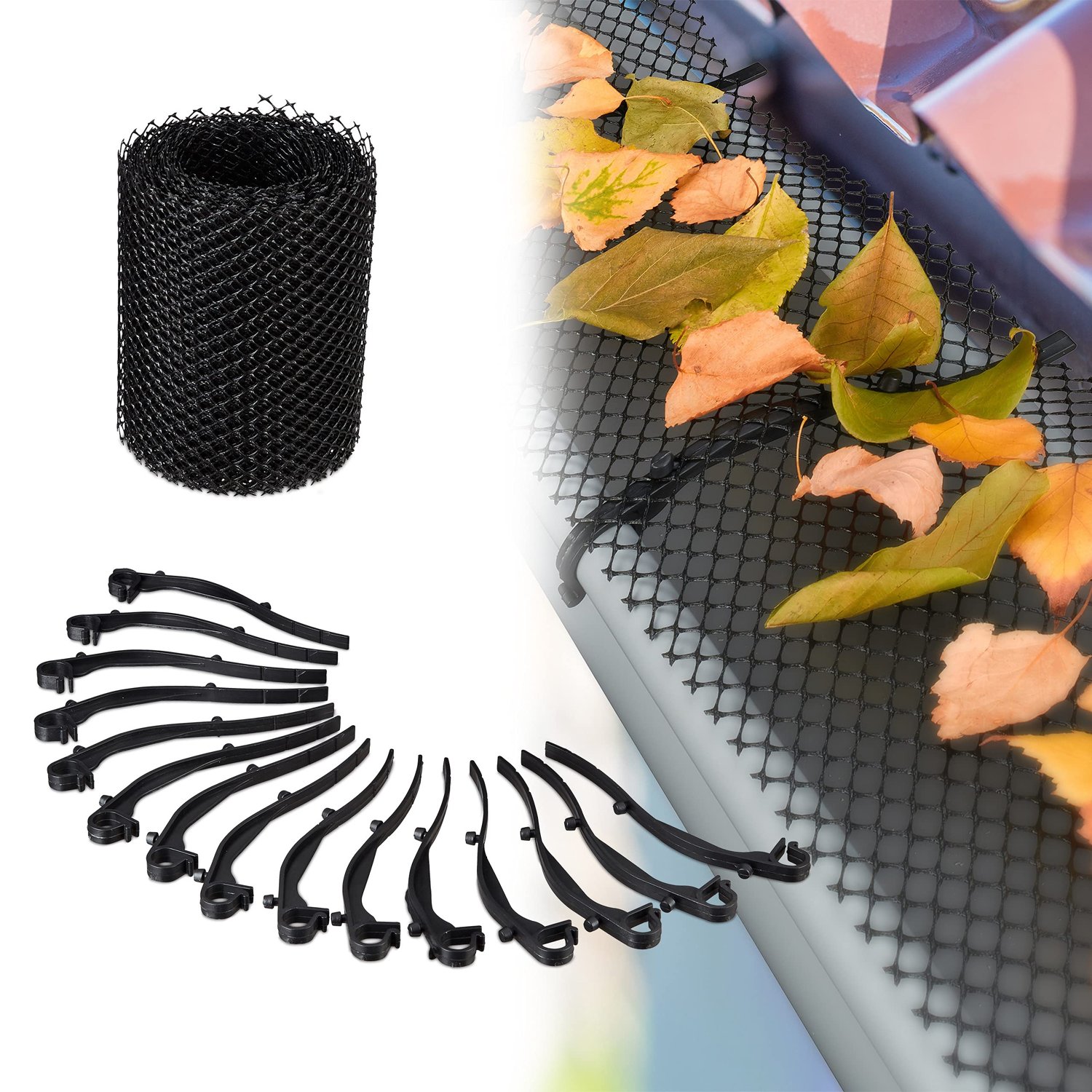 Relaxdays Roof Guttering Leaf Guard, product photo