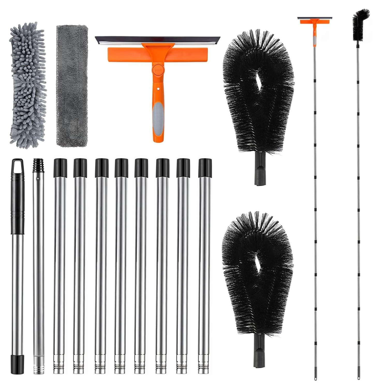 Yolispa 14FT/4.3M Gutter Cleaning Tools with 11 Poles, product photo